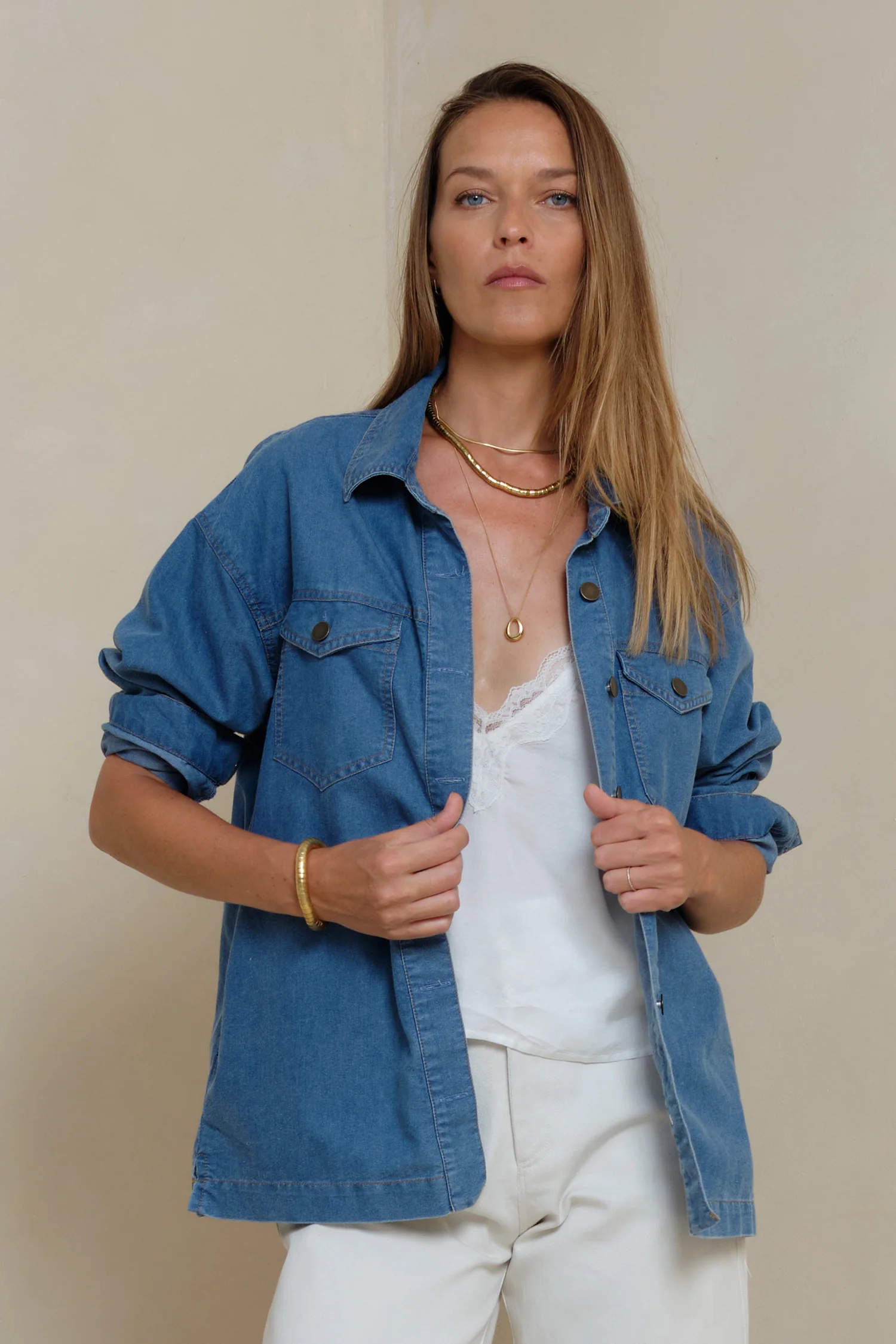 Cleo Chambray Jacket - Pacific Blue - Image 8