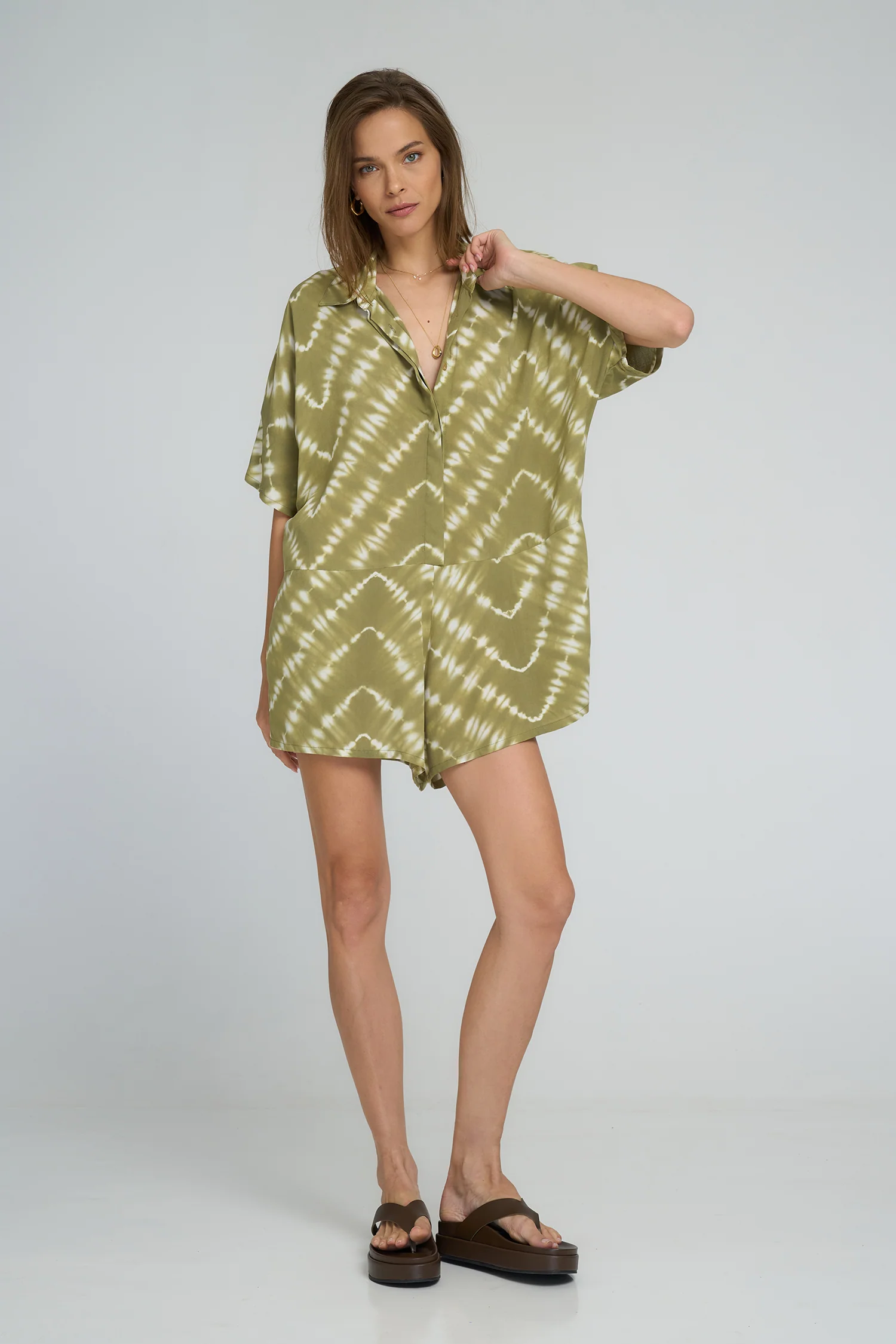 Del Rio Playsuit - Celestial Tie Dye/Matcha - Image 4