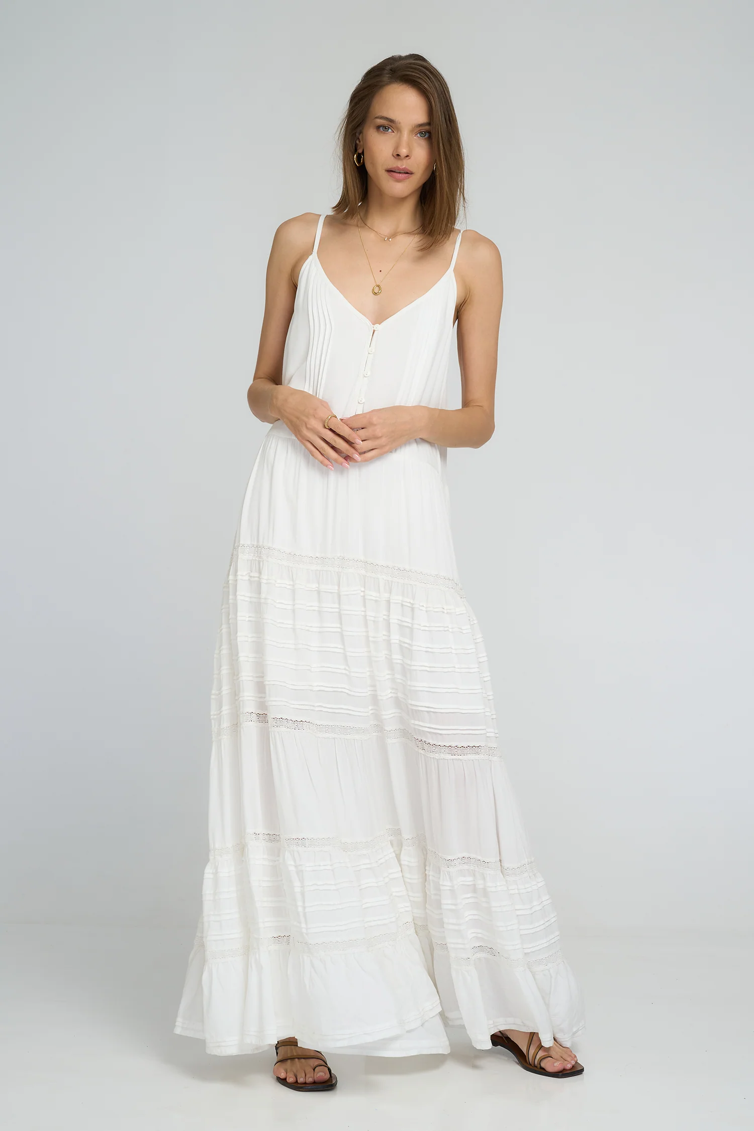 Golden Meadow Dress - White - Image 4