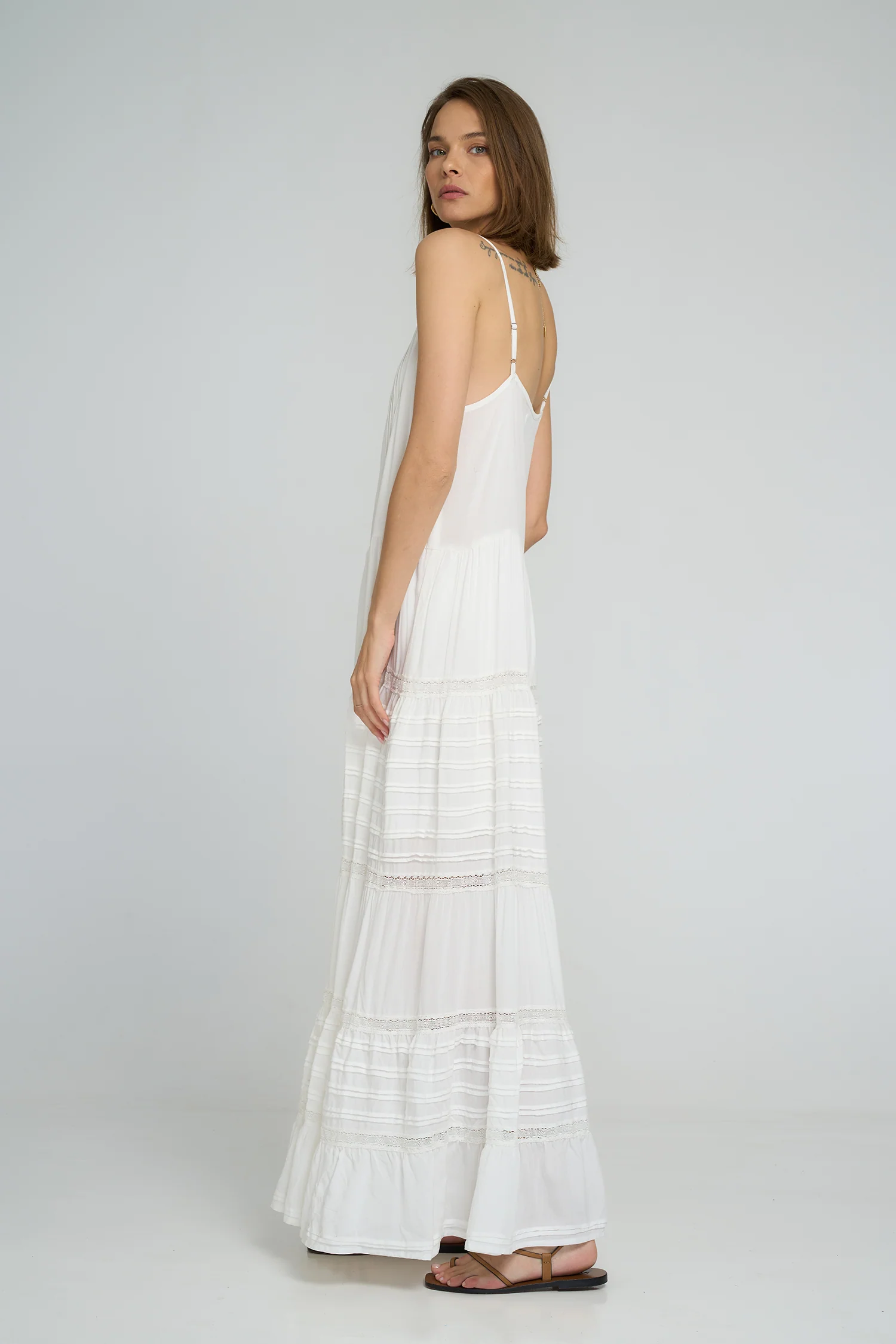 Golden Meadow Dress - White - Image 5