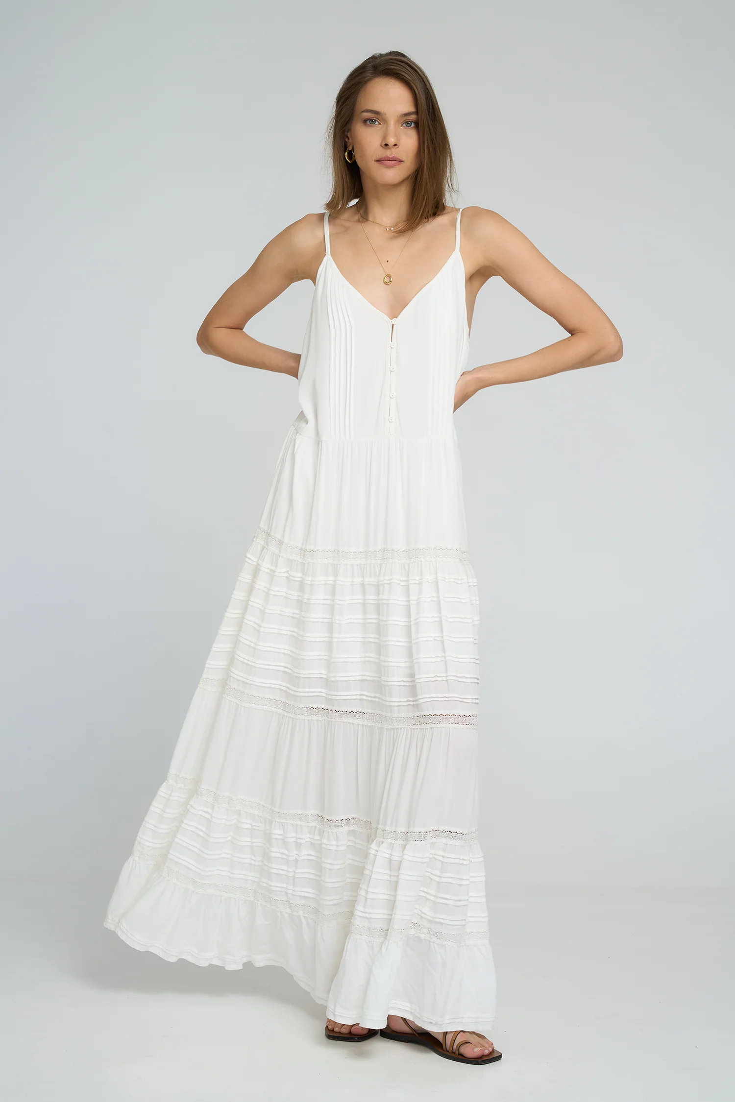 Golden Meadow Dress - White - Image 6