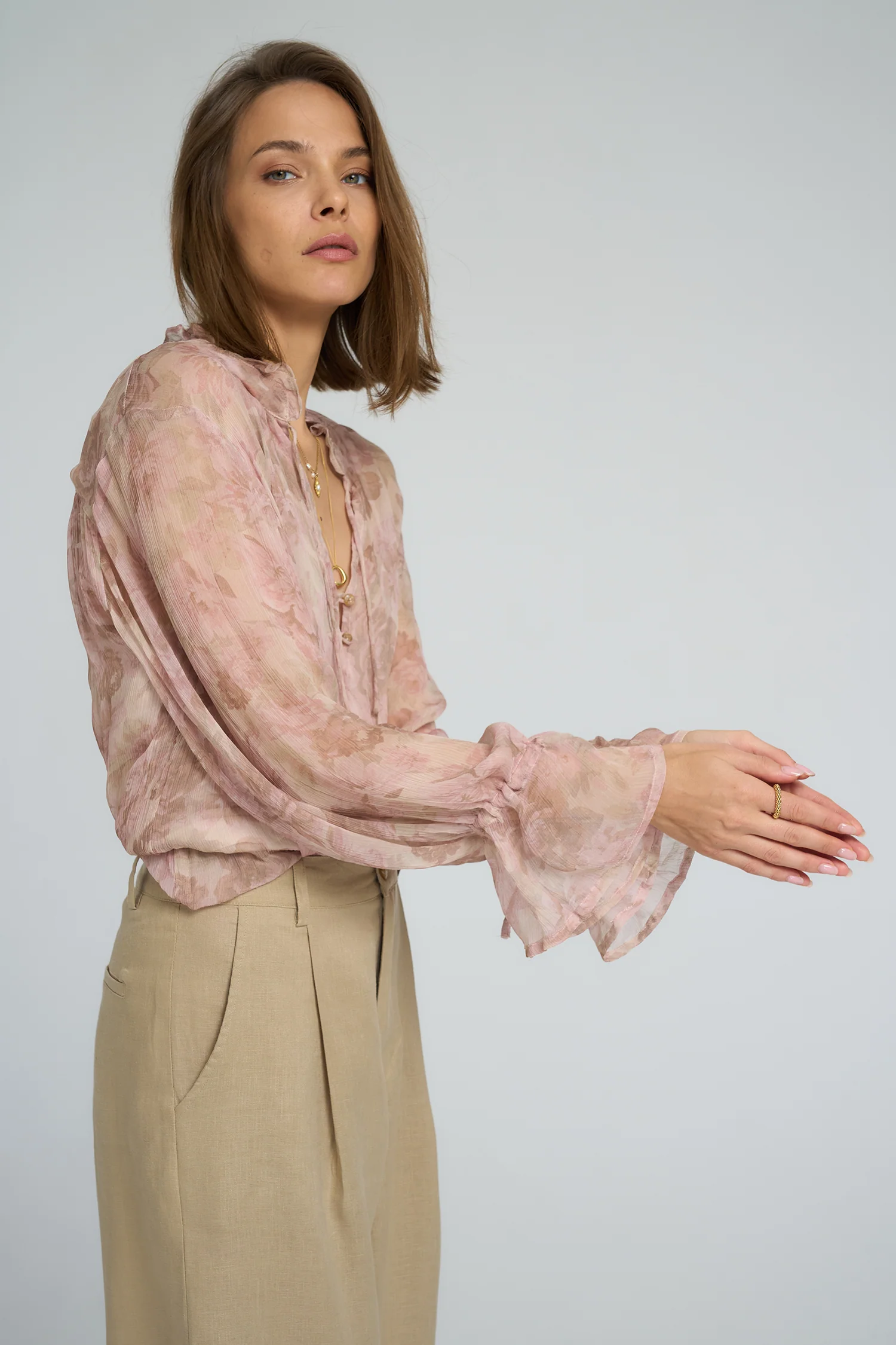 Harvest Moon Blouse - Monet Floral Print - Image 5