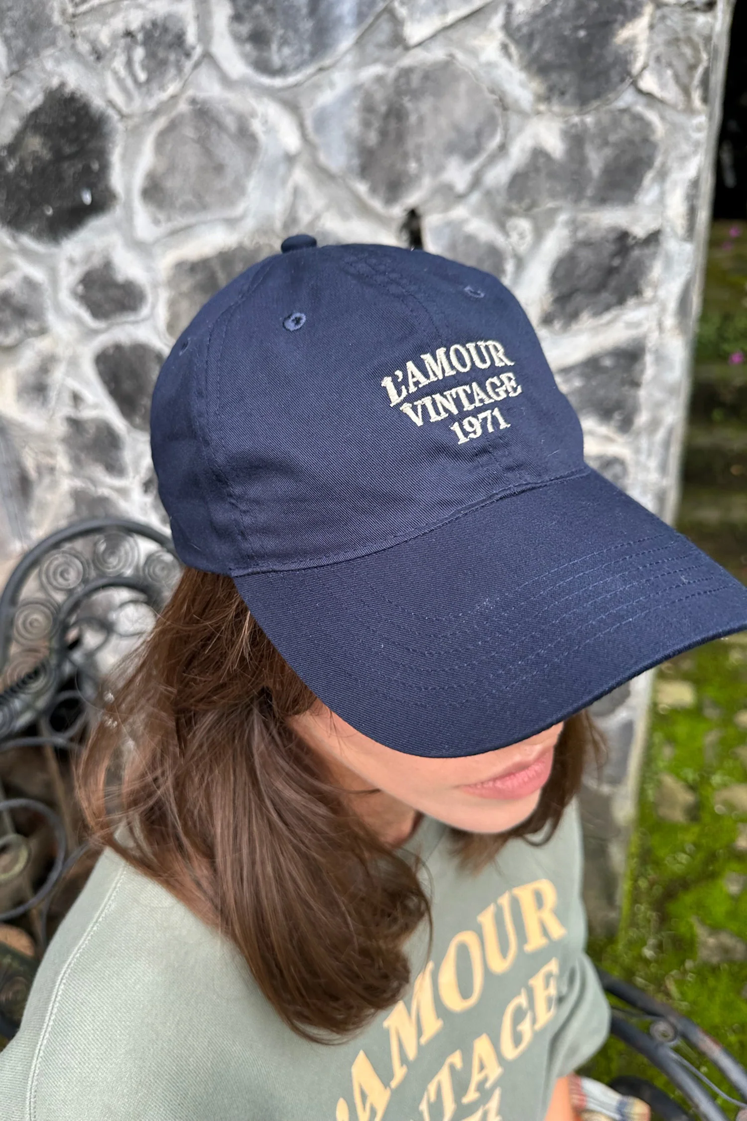 L'Amour Vintage Cap - Navy - Image 3