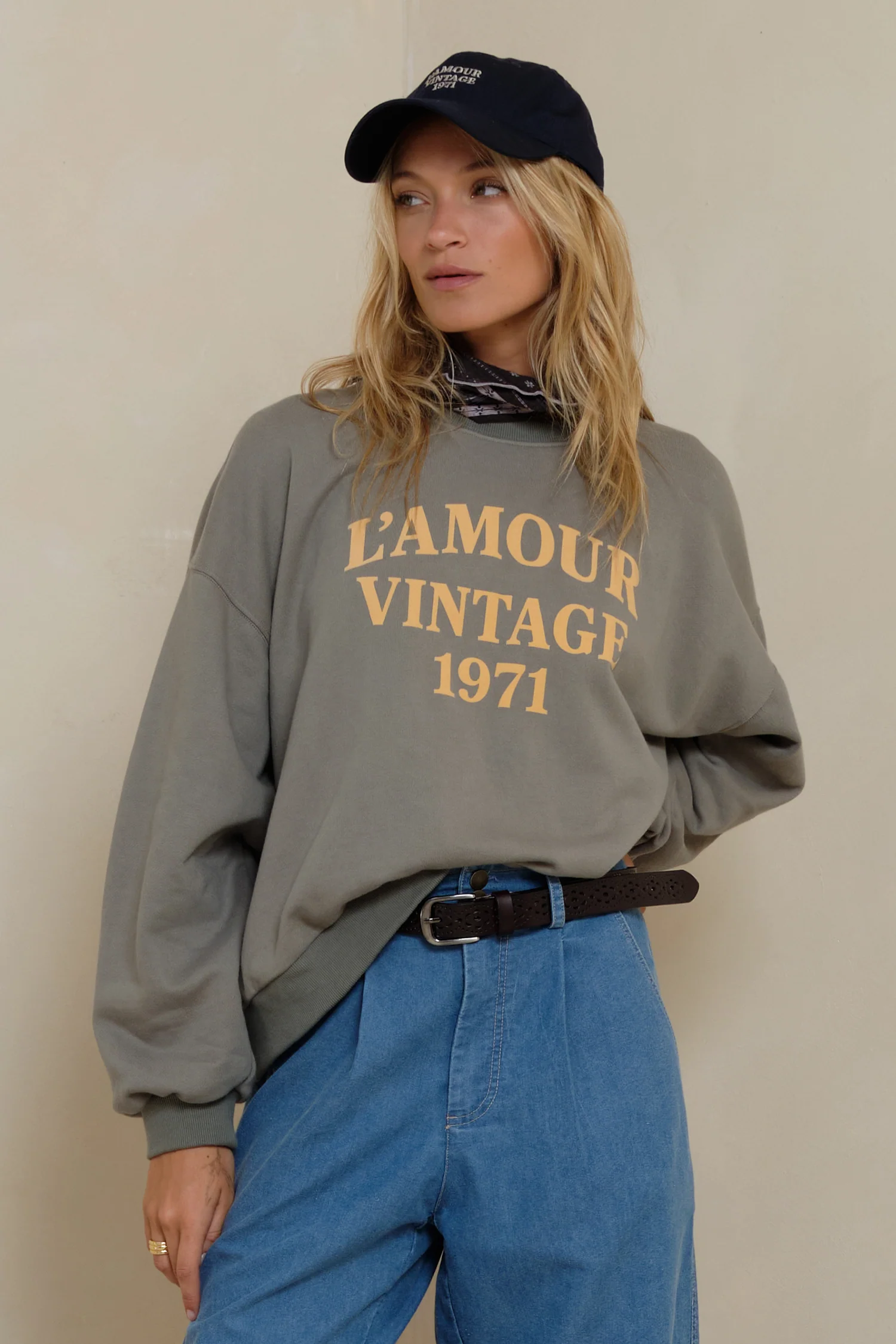 L'Amour Vintage Sweater - Faded Green - Image 3