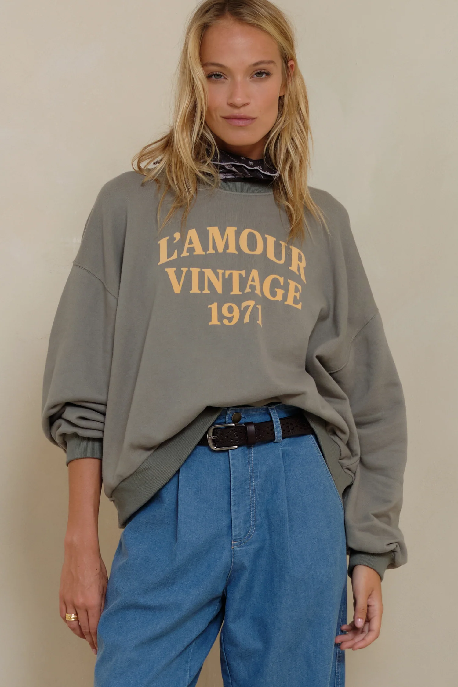 L'Amour Vintage Sweater - Faded Green - Image 5