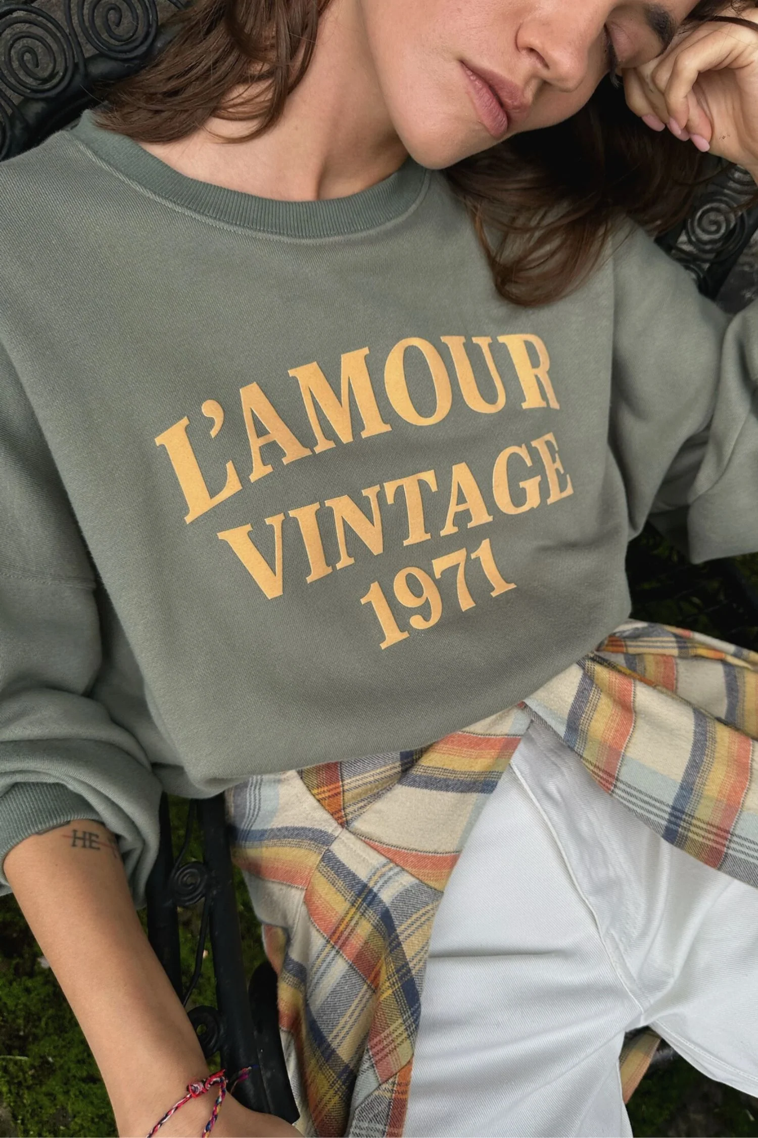 L'Amour Vintage Sweater - Faded Green - Image 6