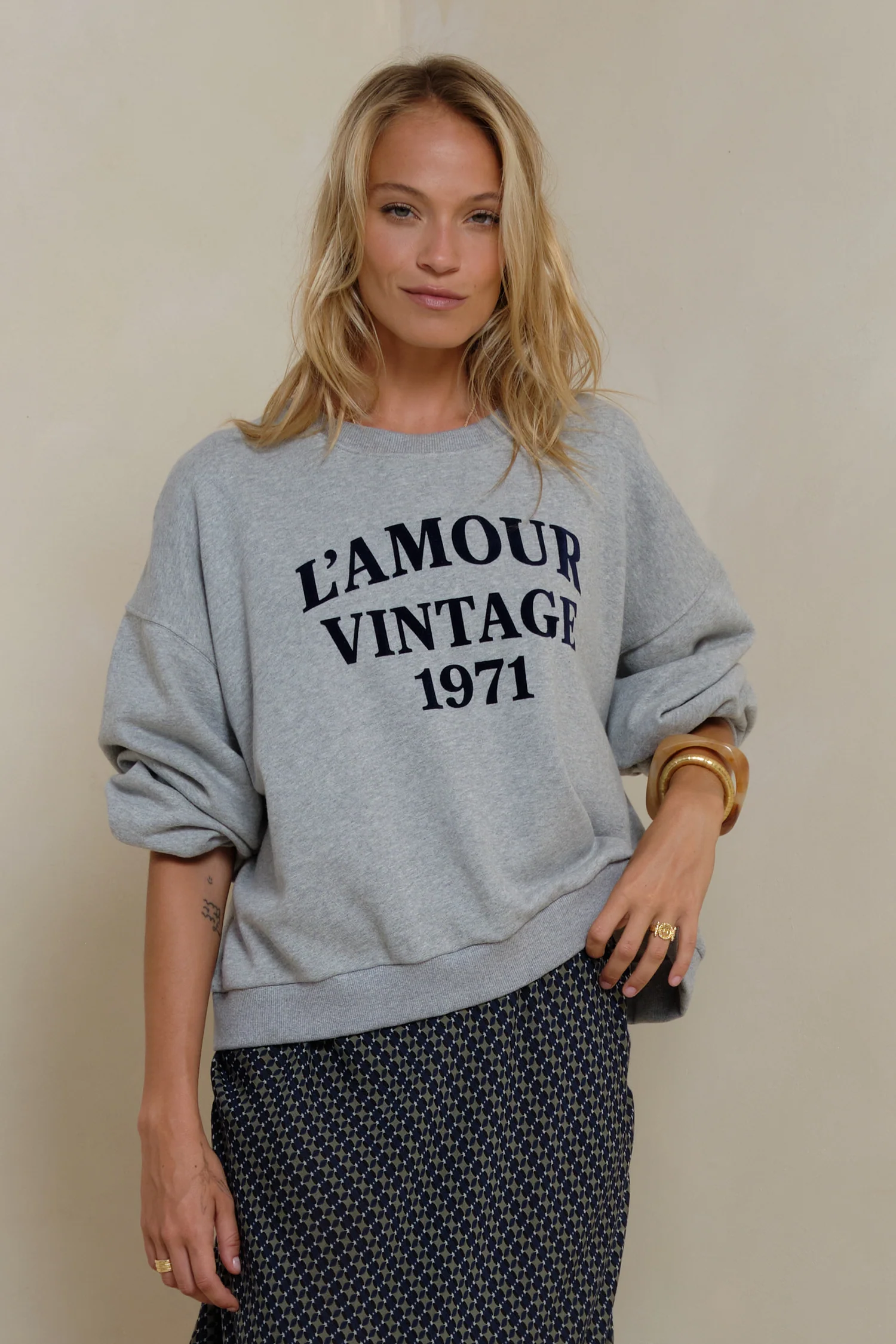 L'Amour Vintage Sweater - Grey Marle - Image 6