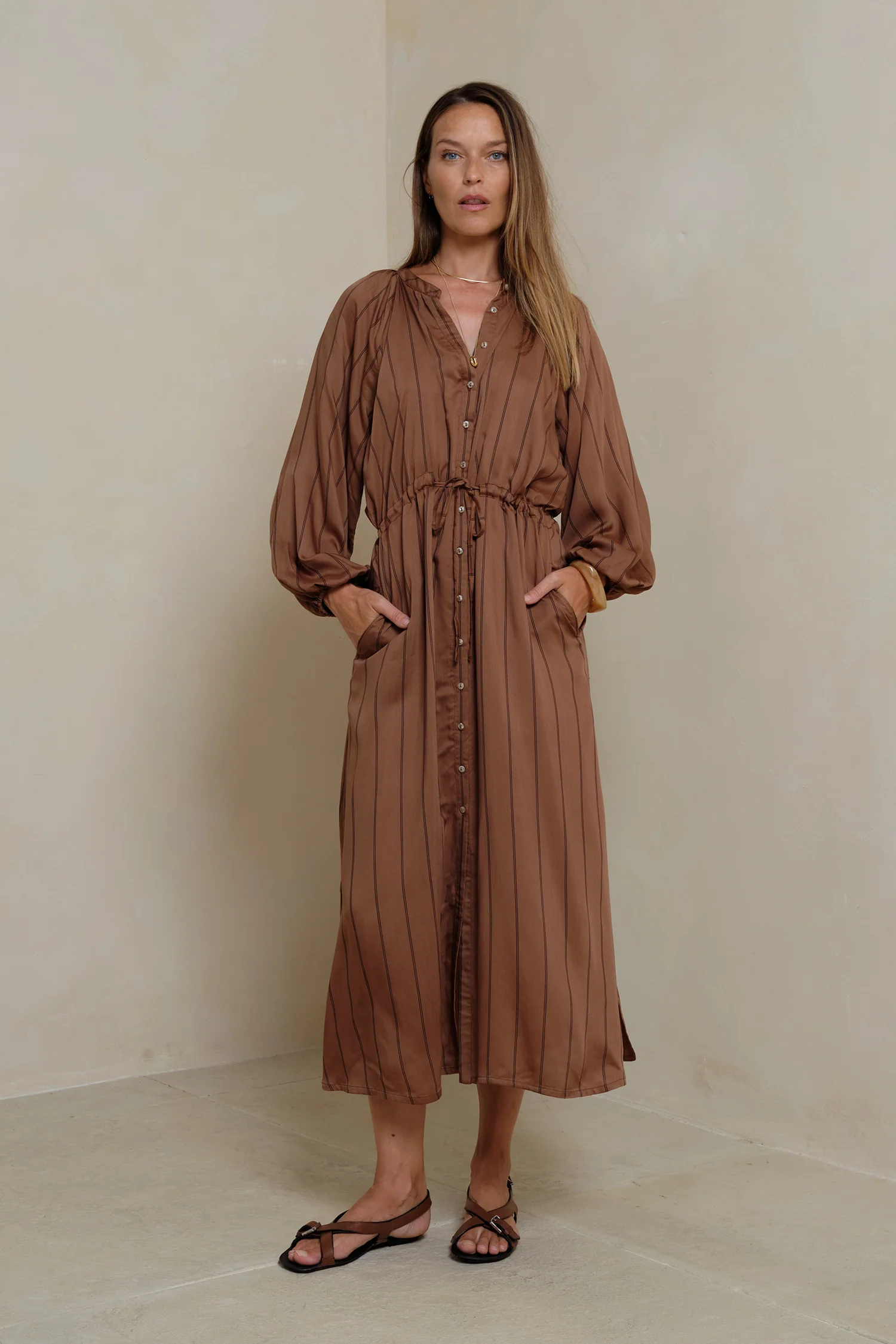 Lourdes Dress - Seraphine Brown - Image 2