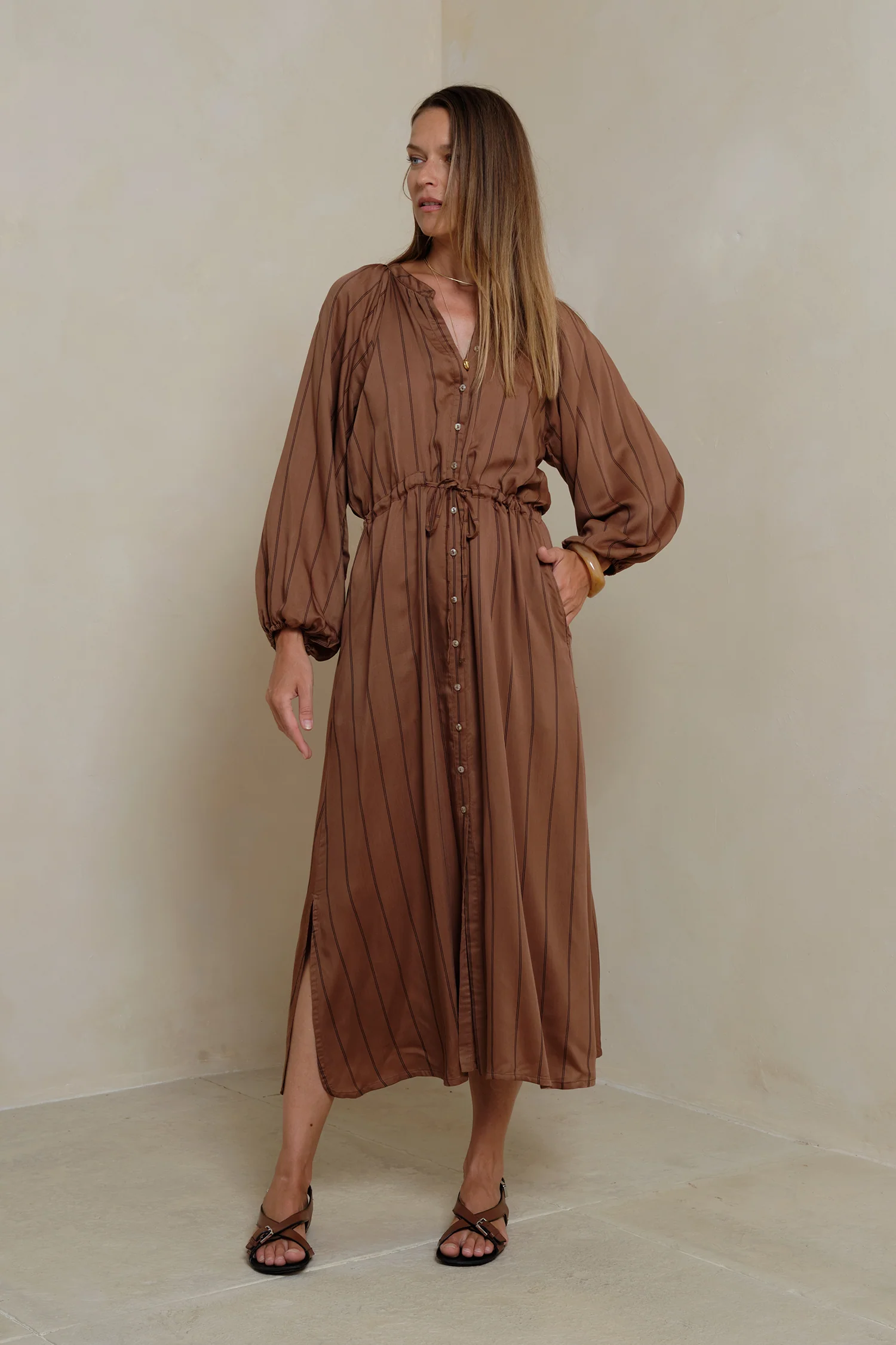 Lourdes Dress - Seraphine Brown - Image 3