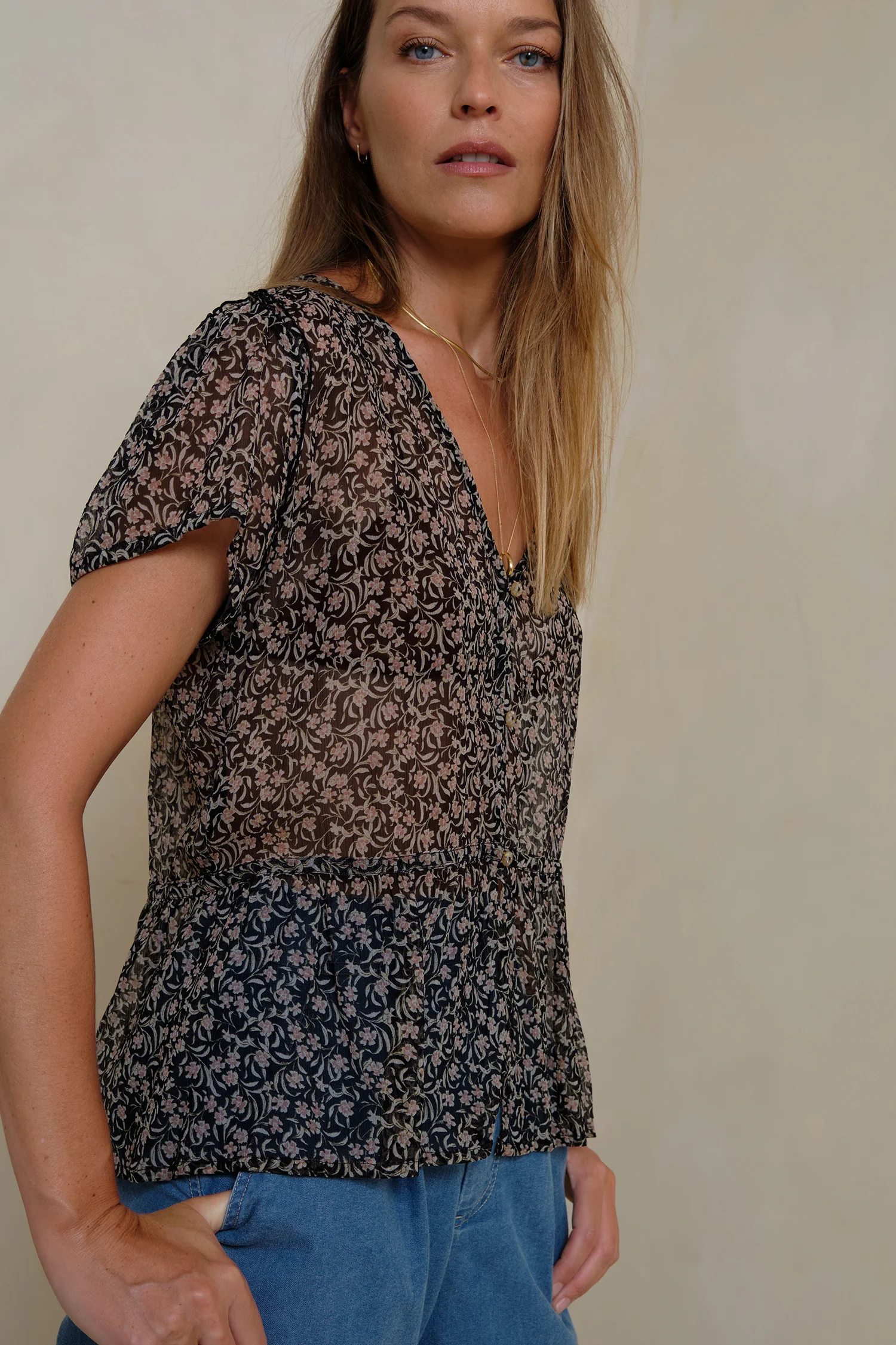 Monty Top - Chelsea Floral Navy - Image 3