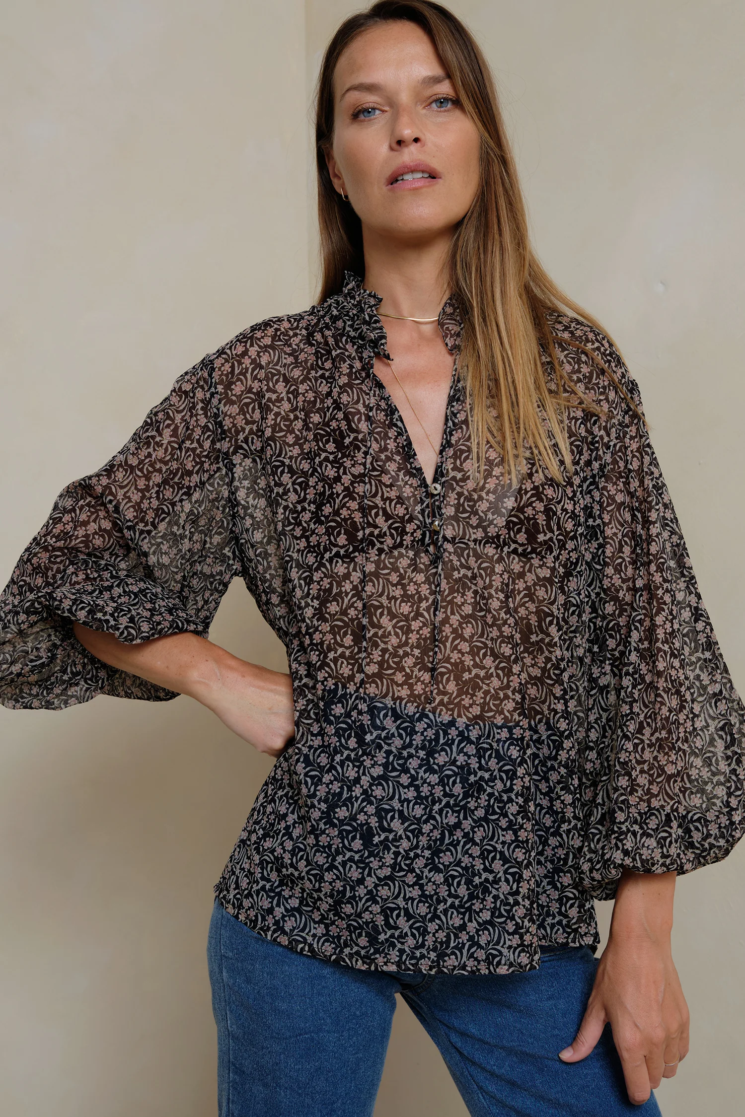 Oakie Blouse - Chelsea Floral Navy - Image 7