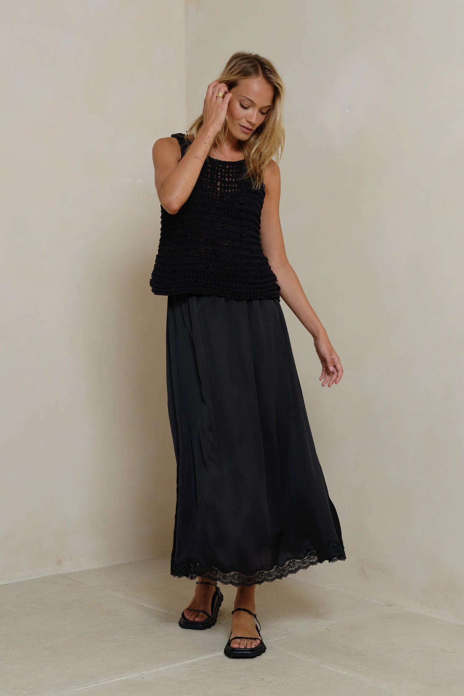 Patti Lace Skirt - Black - Image 4