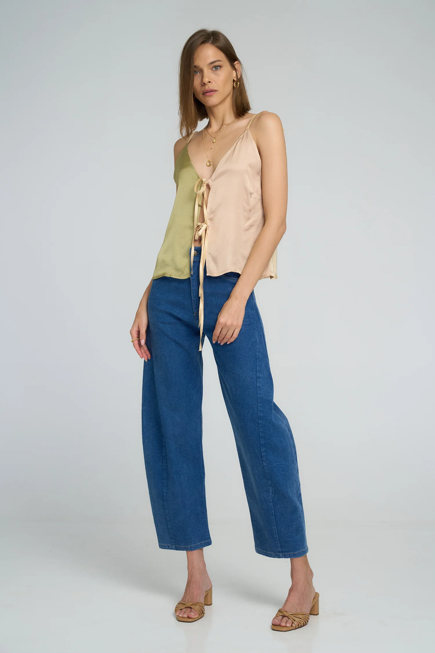 Peony Cami Top - Shell Pink/Pastel Sage/Butter Yellow - Image 5