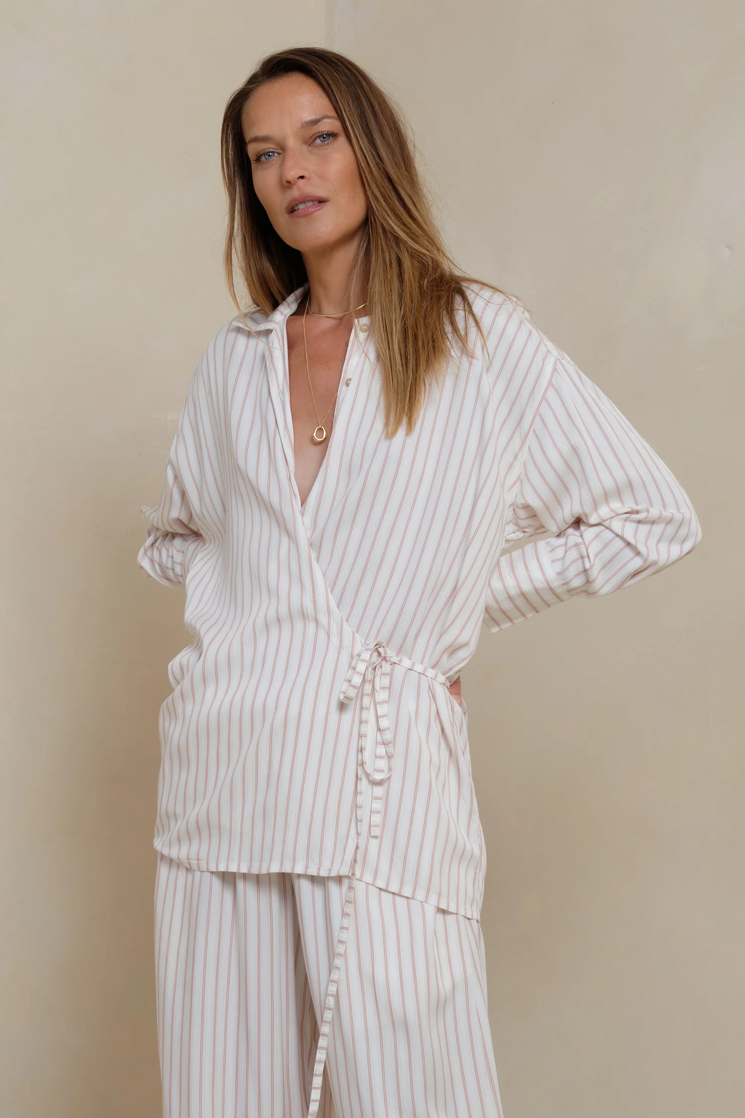 Piper Wrap Shirt - Halcyon Stripe - Image 6