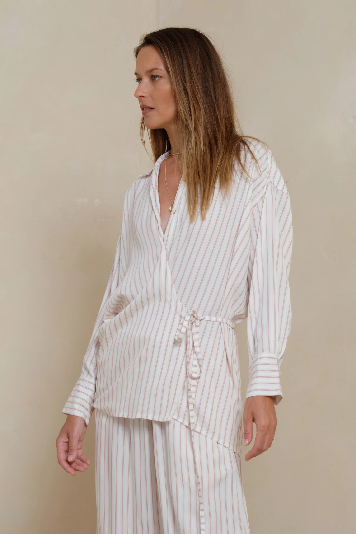 Piper Wrap Shirt - Halcyon Stripe - Image 7