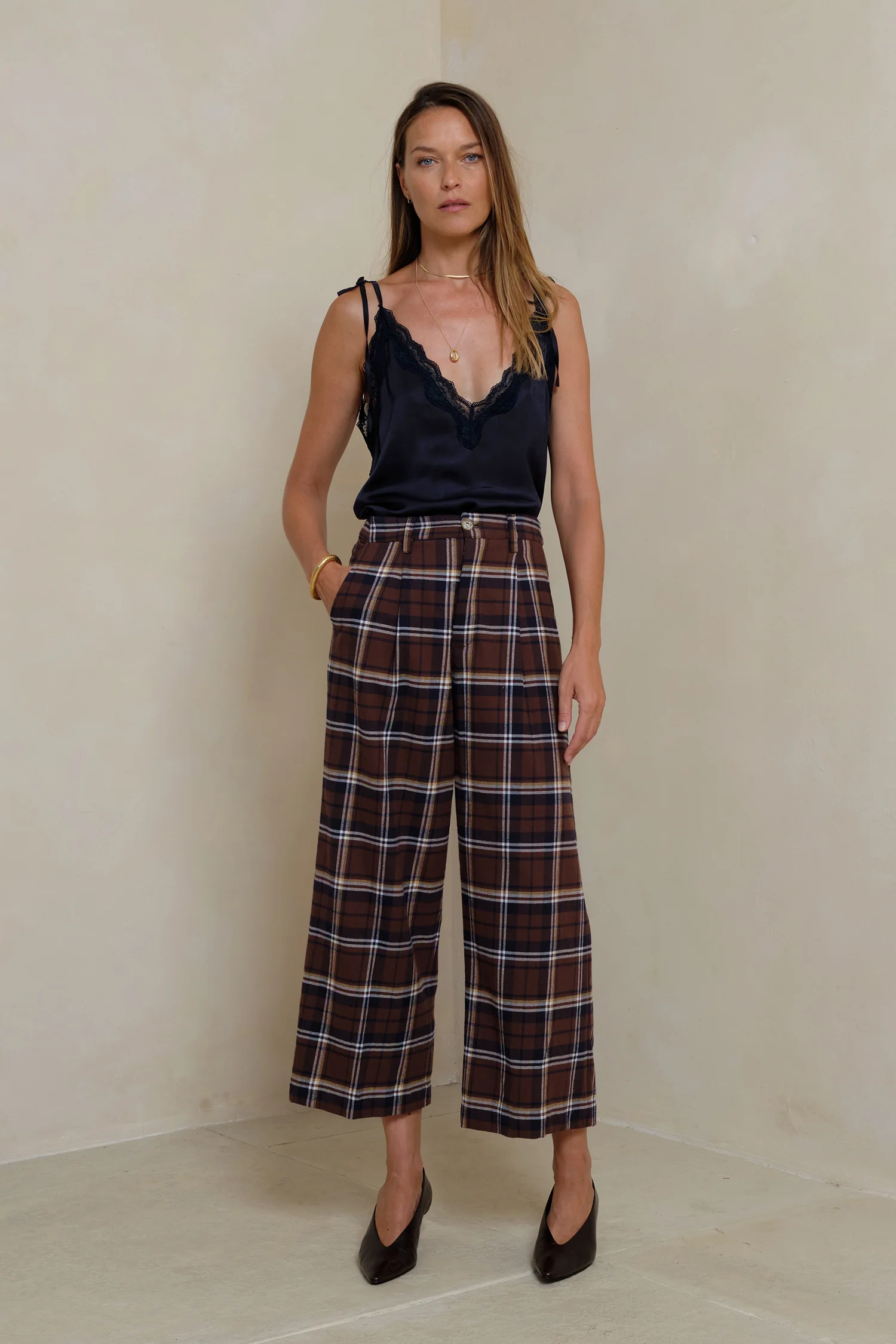 Scorpio Pants - Chocolate/Navy Check - Image 6