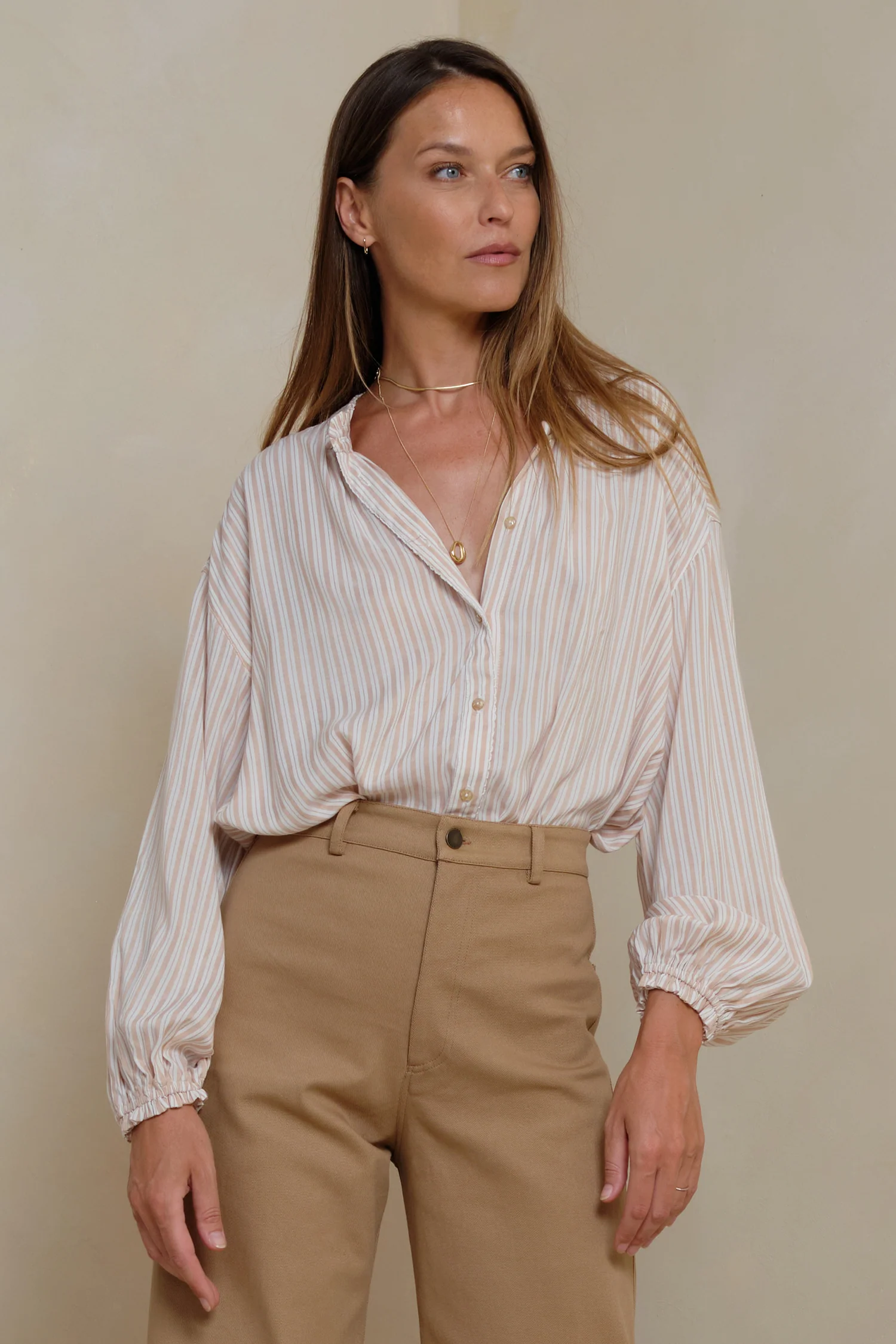 Solace Shirt - Chateau Stripe Sand - Image 6