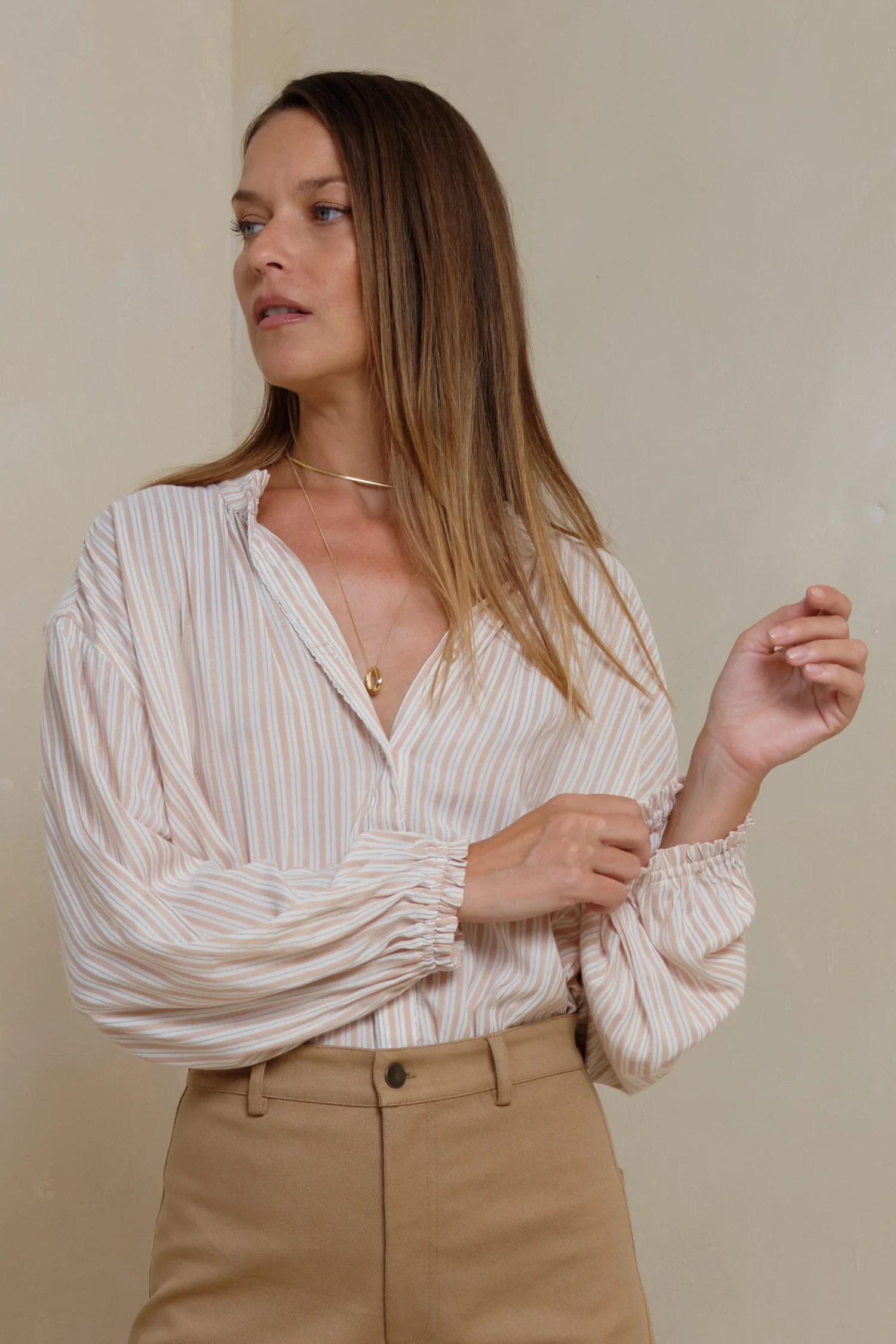 Solace Shirt - Chateau Stripe Sand - Image 7