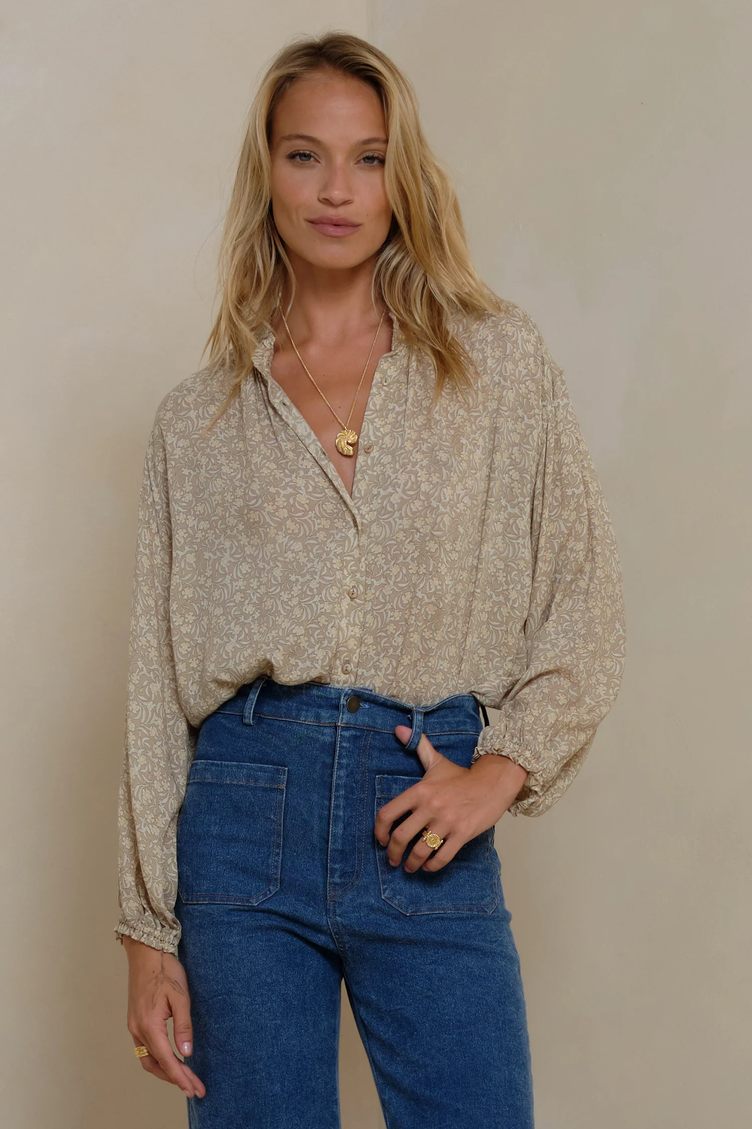 Solace Shirt - Chelsea Floral - Earth Tones - Image 4